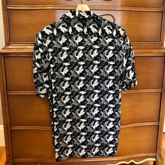 Black and white flamingo button down. - Picture 5 of 5